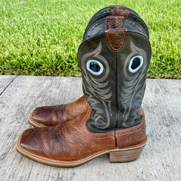 Ariat Heritage Roughstock Men’s Brown Leather Wide Square Toe Boots 13D 10014024 - Picture 4 of 16